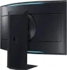 The back of a black computer monitor with a stand. Produktbild-Vorschau