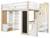 Cama alta de 90x200 cm con escritorio, estanterías, Vista previa de la imagen del producto 12