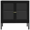 vidaXL Sideboard Schwarz 70x35x70 cm Stahl und Glas Produktbild-Vorschau 3