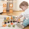3-teiliges Holzeisenbahn-Set, Zug Spielzug mit niedlicher Produktbild-Vorschau 2