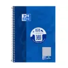A blue spiral-bound notebook with branding and product information. Podgląd zdjęcia produktu