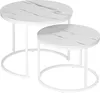 Set di due tavolini, color bianco, modello Galen, piccoli, Anteprima dell’immagine prodotto 5