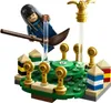 A Lego set depicting a Quidditch practice scene with a minifigure on a broomstick. Náhled obrázku produktu