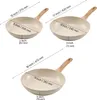 Three frying pans of different sizes are shown with dimensions indicated by dashed lines and text. Náhľad obrázku produktu