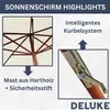 DELUKE® Sonnenschirm aus Holz ANNA Sandweiß | HxB 258x300cm Produktbild-Vorschau 3