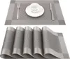 Platzset Abwischbar,Tischset Abwaschbar Grau 6er Set PVC Produktbild-Vorschau 1