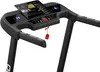 Close-up view of the console and handlebars of a black treadmill. Produktbild-Vorschau