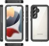Multiple views of a black protective phone case with a clear back, showing the front, back, and sides. Náhled obrázku produktu
