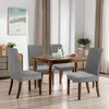 6x Stuhlhussen Stretch Grau Elastische Stuhlbezüge Produktbild-Vorschau 2