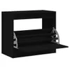 vidaXL Armoire à chaussures noire 80x42x69 cm Bois Voir les images du produit 1