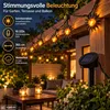 Solar Lichterkette 16 LED Sonnen 365 cm Garten Terrasse Produktbild-Vorschau 3