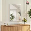 Wandspiegel 50 x 70 cm Weiß Hängespiegel Dekorativ HOMCOM Produktbild-Vorschau 3