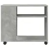 A concrete-effect side table with wheels. Produktbild-Vorschau