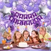 ZERODECO Lila Silber Geburtstagsdeko Set mit Ballons und Produktbild-Vorschau 6