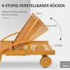 Sonnenliege Holz klappbar Gartenliege mit Seitentisch, Produktbild-Vorschau 5