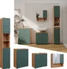 Set mobili bagno Vicco Irma Quercia verde/oro 4 pezzi, con Anteprima dell’immagine prodotto 2