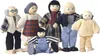 A group of wooden dolls representing a family. Produktbild-Vorschau