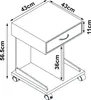 A technical drawing of a rolling table with dimensions indicated. Podgląd zdjęcia produktu