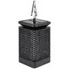 A black solar lantern with a decorative cutout pattern and a clip on top, set against a white background. Podgląd zdjęcia produktu