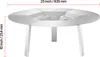 A silver, round heat diffuser for a fire pit is shown from a side angle on a white background. Dimensions are indicated with text and lines. Produktbild-Vorschau