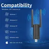 A graphic illustrating compatibility of a WiFi adapter with various operating systems. Produktbild-Vorschau