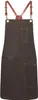A dark brown apron with red leather straps is shown against a white background. Anteprima dell’immagine prodotto