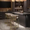 riess-ambiente Barhocker ELEGANCE beige gold Samt Edelstahl Produktbild-Vorschau 1