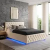 tectake® Polsterbett Sedona in Samtoptik mit Steppmuster Produktbild-Vorschau 9