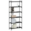 Bücherregal 6 Böden Schwarz 80x30x188 cm Holzwerkstoff Produktbild-Vorschau 3