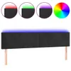 LED Kopfteil Schwarz 200x5x78/88 cm Samt Produktbild-Vorschau 1