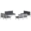 ZMH 8-tlg. Garten-Lounge-Set mit Anthrazit Kissen Produktbild-Vorschau 3
