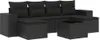 vidaXL 7-tlg. Garten-Sofagarnitur mit Kissen Schwarz Poly Produktbild-Vorschau 1