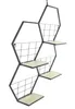 A wall shelf with a hexagonal frame and multiple shelves. Produktbild-Vorschau