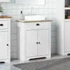 vidaXL Waschbeckenunterschrank BODO Weiß und Braun 70x35x80 Produktbild-Vorschau 3