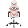 vidaXL Gaming-Stuhl Weiß und Rosa Kunstleder Produktbild-Vorschau 3