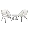A set of outdoor furniture including two chairs and a small table, displayed on a white background. Voir les images du produit