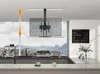 A modern kitchen or cafe setting with a ceiling-mounted TV lift system. Produktbild-Vorschau