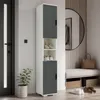 Scarpiera, mobile alto e stretto in legno con 2 ante e 8 Anteprima dell’immagine prodotto 3