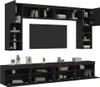 vidaXL 8-tlg. TV-Wohnwand mit LED-Leuchten Schwarz Produktbild-Vorschau 1