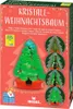 The image shows the packaging for a crystal Christmas tree kit. The packaging is red and features a large illustration of a crystal Christmas tree in the center, along with smaller circular images of different stages of the crystal tree growth. Text in Ger Produktbild-Vorschau