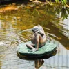 esotec Wasserspeier FROSCH liegend Seerosen-Blatt mit Produktbild-Vorschau 5