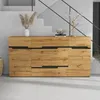 Merax Sideboard mit Holzoptik, Wohnzimmerschrank mit 2 Produktbild-Vorschau 2