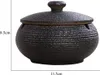 Wind Ashtray Black Retro Ceramic Ashtray with Lid for Produktbild-Vorschau 2