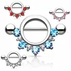 Brustwarzenpiercing Schild Nippelpiercing mit Zirkonia Produktbild-Vorschau 2
