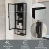 osoltus Wandschrank Riffelglas Stahl Regal cube Schwarz Produktbild-Vorschau 4