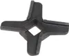 A close-up, isolated shot of a black metal meat grinder blade. Produktbild-Vorschau