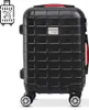 A black carry-on suitcase with a textured surface and red accents. Anteprima dell’immagine prodotto