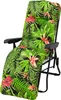 A recliner chair cushion with a tropical leaf and flower pattern. Podgląd zdjęcia produktu