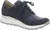 A single navy blue wedge sneaker is shown from a side angle against a white background. Náhľad obrázku produktu