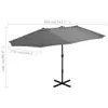 vidaXL Sonnenschirm mit Aluminium-Mast 460 x 270 cm Produktbild-Vorschau 9